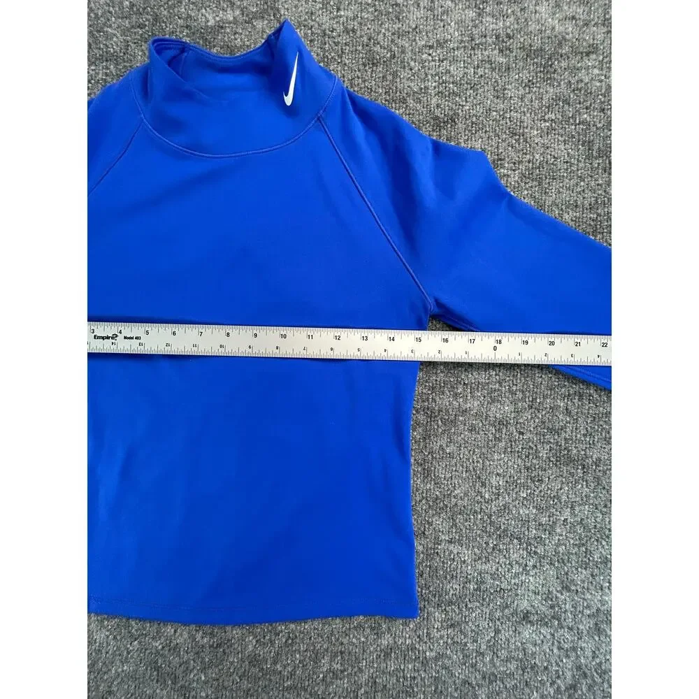 Nike Pro Dri-FIT Compression Mock Neck Shirt Women's Medium Blue Athletic - Picture 5 of 6